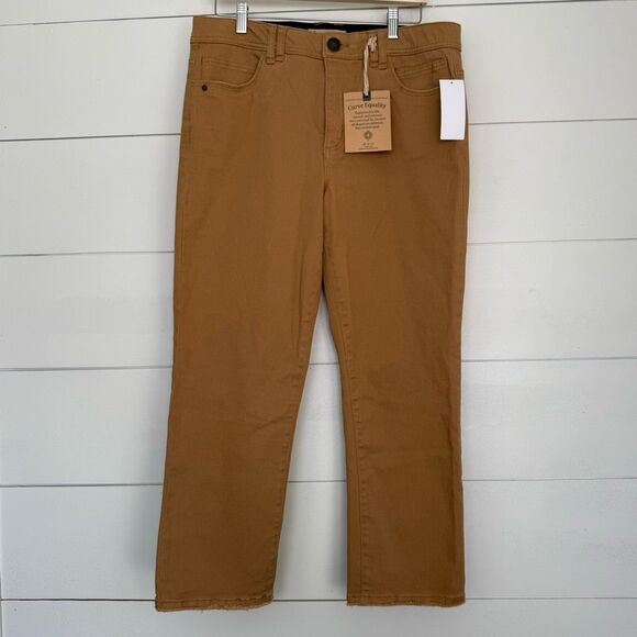 Democracy Women’s 14 Ab Technology Khaki Tan Slim Straight Jeans Pants New - Picture 1 of 7